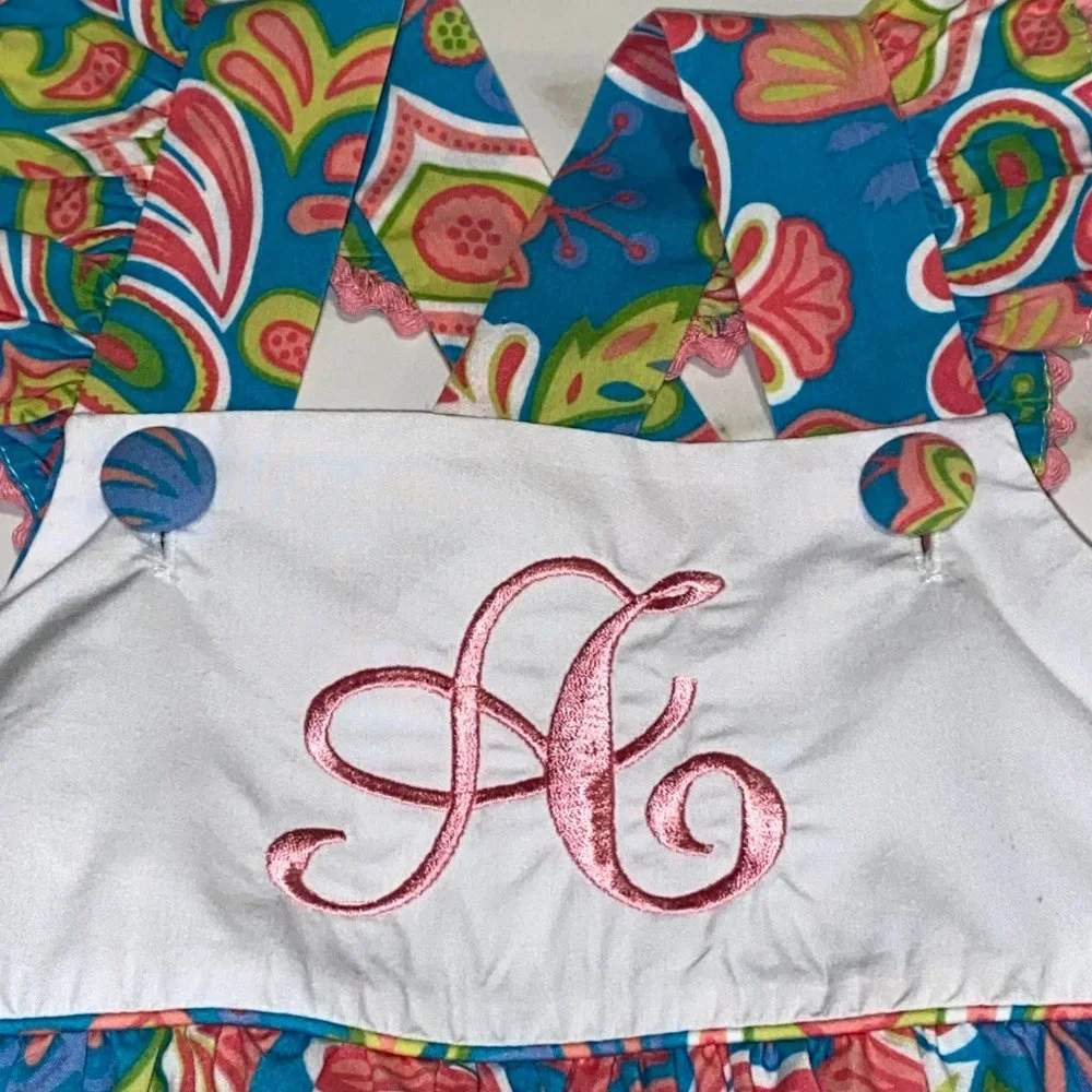 StellyBelly Monogrammed Romper "A" - Picture 6 of 9